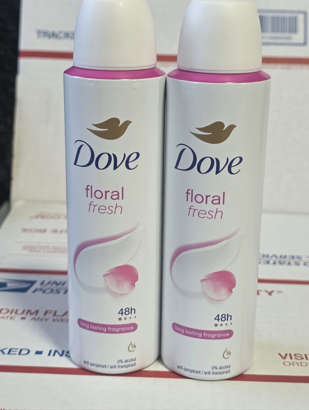 Dove Floral Fresh Antiperspirant Spray - White with Pink Accents 150ML Each